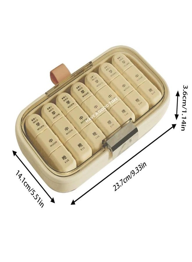 PLUMAZE Weekly Pill Box Medicine Pill Case Drug Dispenser Mini Portable Pill Organizer Case 7 Grid Pill Box Tablet Storage Container Tablet Organiser for Vitamins & Supplements - Image 2